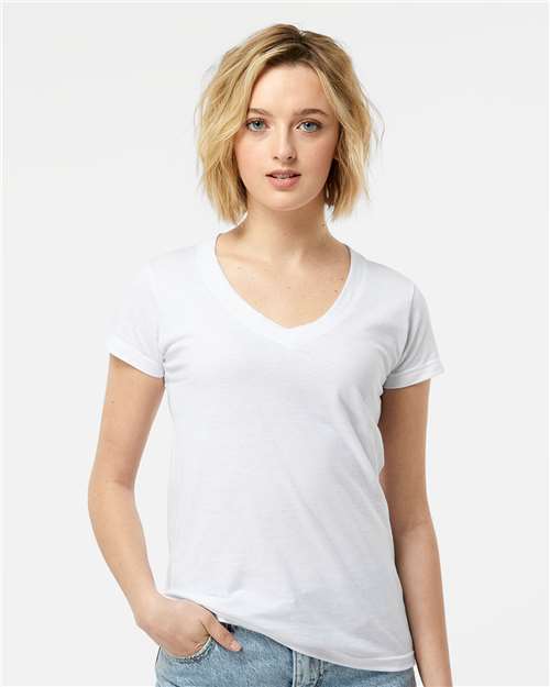214 - Women's Fine Jersey V-Neck T-Shirt