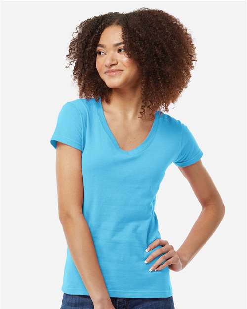 214 - Women's Fine Jersey V-Neck T-Shirt