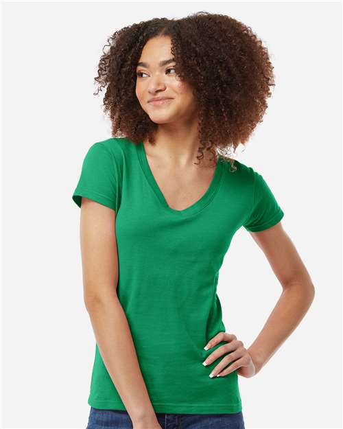 214 - Women's Fine Jersey V-Neck T-Shirt