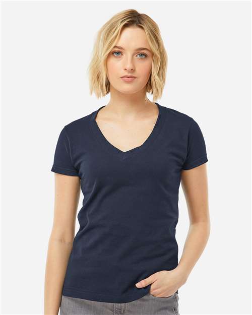 214 - Women's Fine Jersey V-Neck T-Shirt