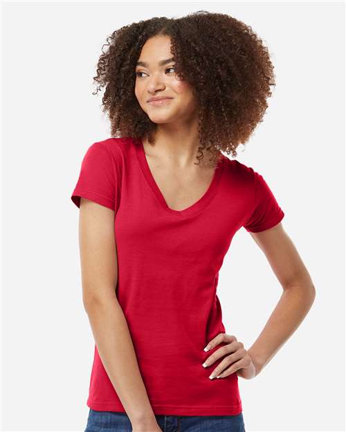 214 - Women's Fine Jersey V-Neck T-Shirt
