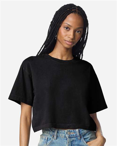 1302GD - Women's Heavyweight Cotton Garment-Dyed Boxy Cropped Tee