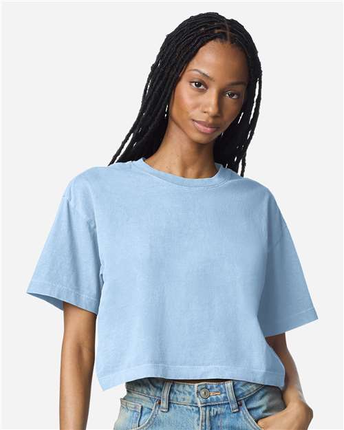 1302GD - Women's Heavyweight Cotton Garment-Dyed Boxy Cropped Tee