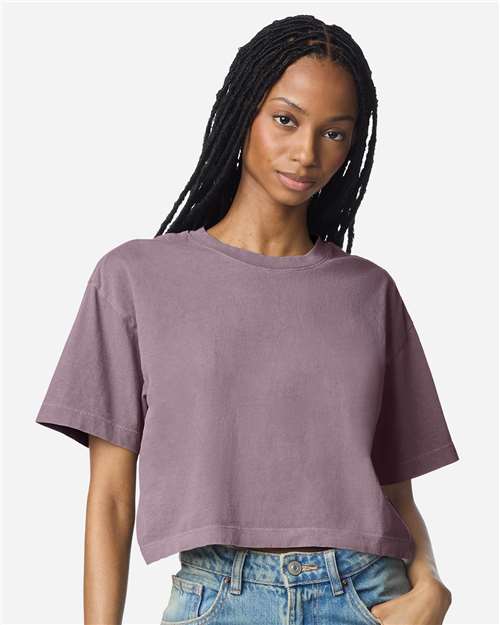 1302GD - Women's Heavyweight Cotton Garment-Dyed Boxy Cropped Tee