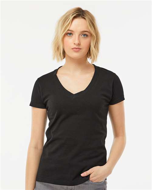 214 - Women's Fine Jersey V-Neck T-Shirt