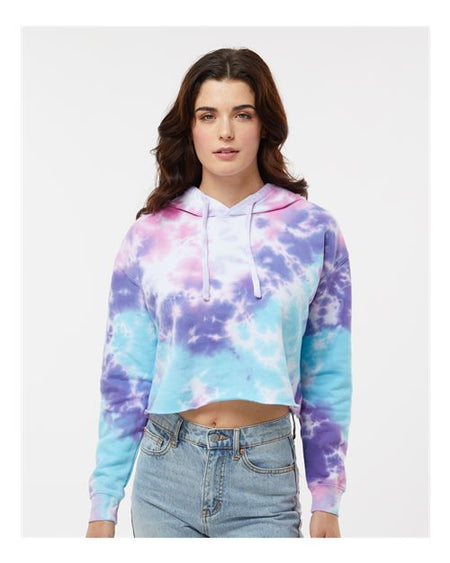 8333 - Women's Tie-Dyed Crop Hooded Sweatshirt