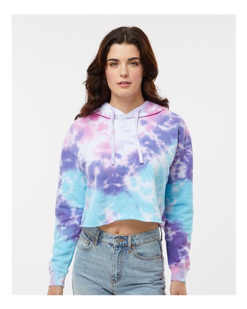 8333 - Women's Tie-Dyed Crop Hooded Sweatshirt
