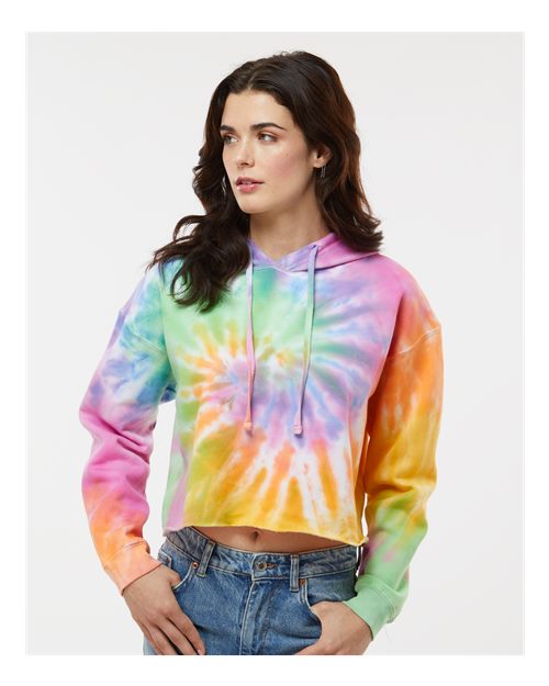 8333 - Women's Tie-Dyed Crop Hooded Sweatshirt