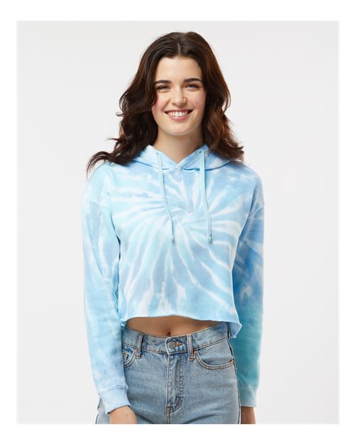 8333 - Women's Tie-Dyed Crop Hooded Sweatshirt