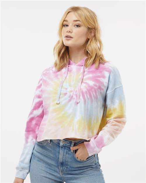 8333 - Women's Tie-Dyed Crop Hooded Sweatshirt
