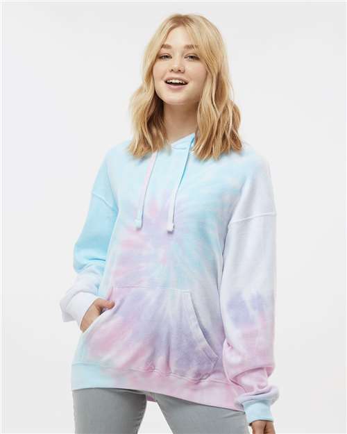 8600 - Unisex Tie-Dyed Cloud Inside-Out Fleece Hooded Sweatshirt