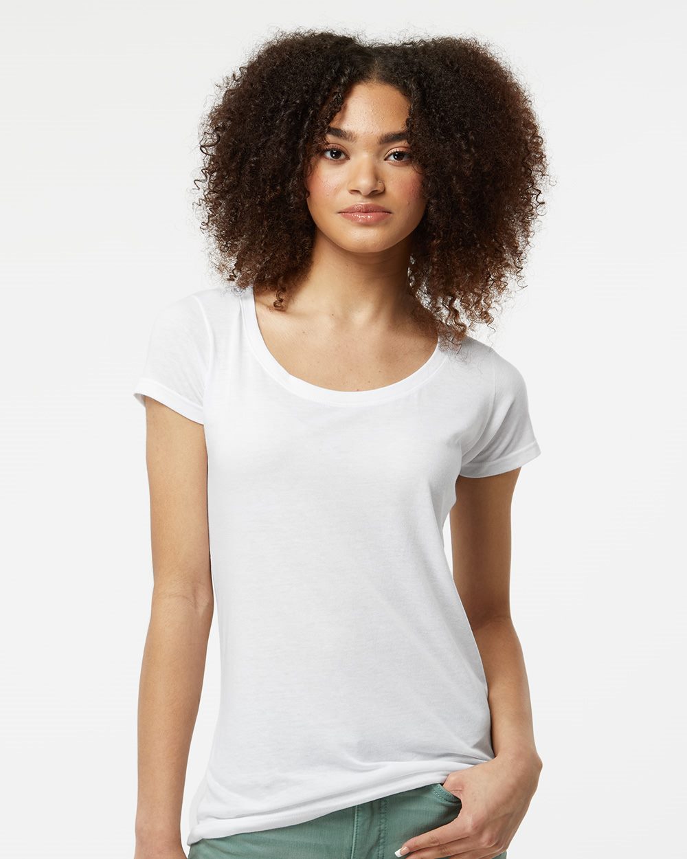 243 - Women's Poly-Rich Scoop Neck T-Shirt