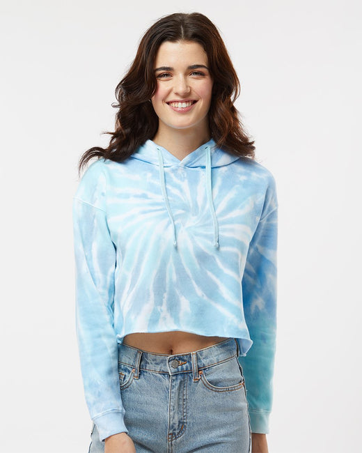 8333 - Women's Tie-Dyed Crop Hooded Sweatshirt