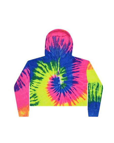 8333 - Women's Tie-Dyed Crop Hooded Sweatshirt