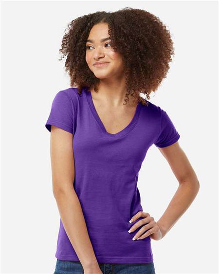 214 - Women's Fine Jersey V-Neck T-Shirt