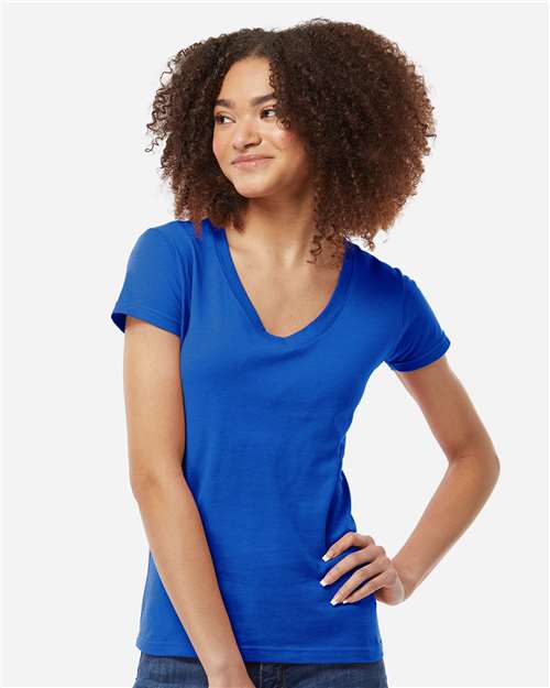 214 - Women's Fine Jersey V-Neck T-Shirt