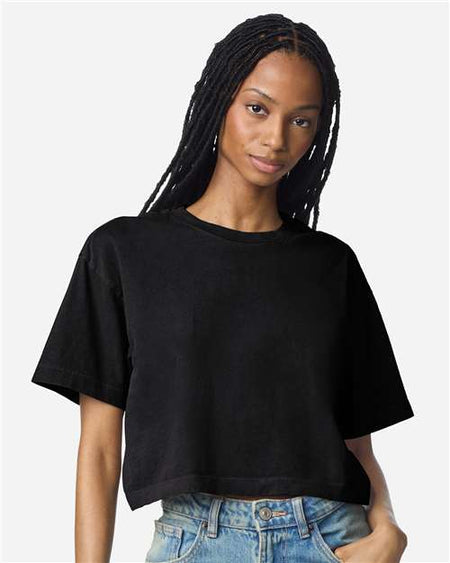 1302GD - Women's Heavyweight Cotton Garment-Dyed Boxy Cropped Tee