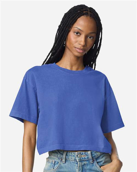 1302GD - Women's Heavyweight Cotton Garment-Dyed Boxy Cropped Tee