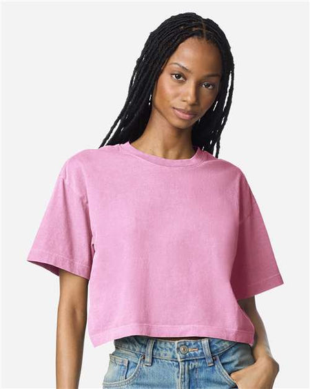 1302GD - Women's Heavyweight Cotton Garment-Dyed Boxy Cropped Tee