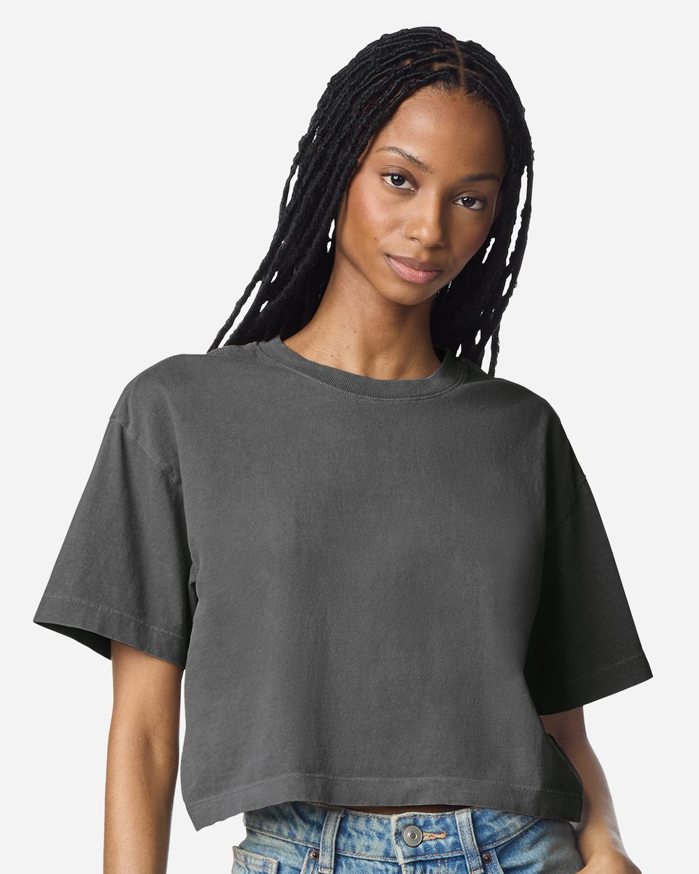 1302GD - Women's Heavyweight Cotton Garment-Dyed Boxy Cropped Tee