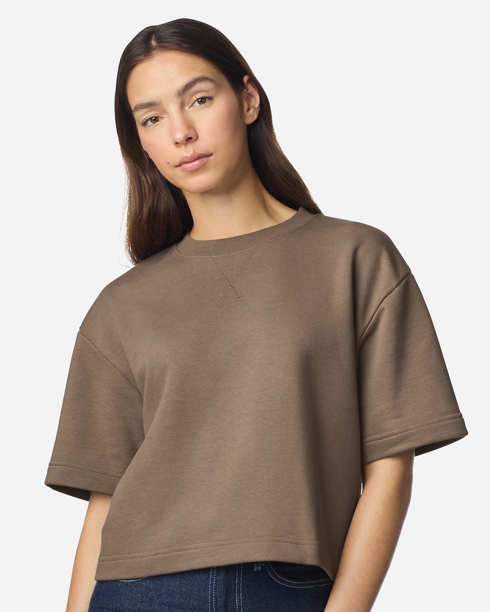 FTCB0 - Women's French Terry Mid-Length Boxy Tee