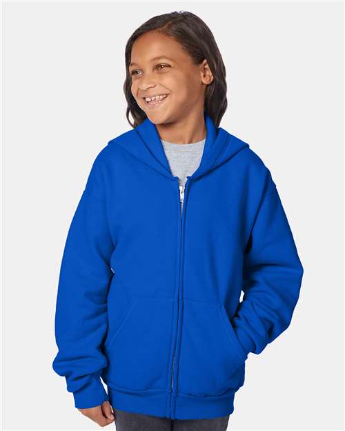 P480 - Youth EcoSmart® Full-Zip Hooded Sweatshirt